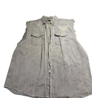 Black Hills Rally 2009 Sleeveless Denim Biker Vest 2XL Skull Graphic